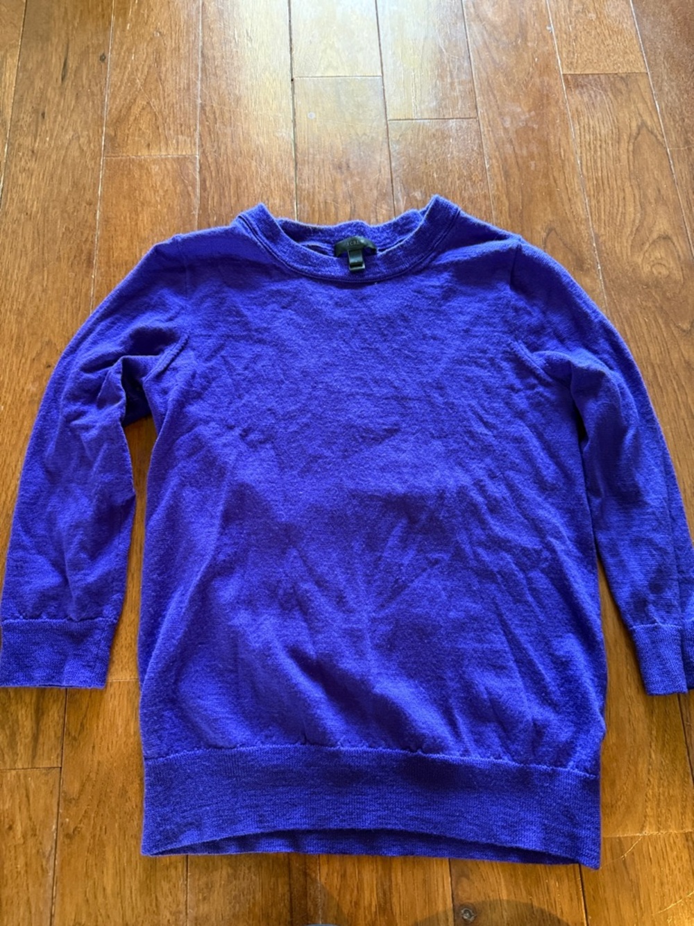 J. Crew Woman’s Crewneck Merino Wool Sweater in Vibrant Purple